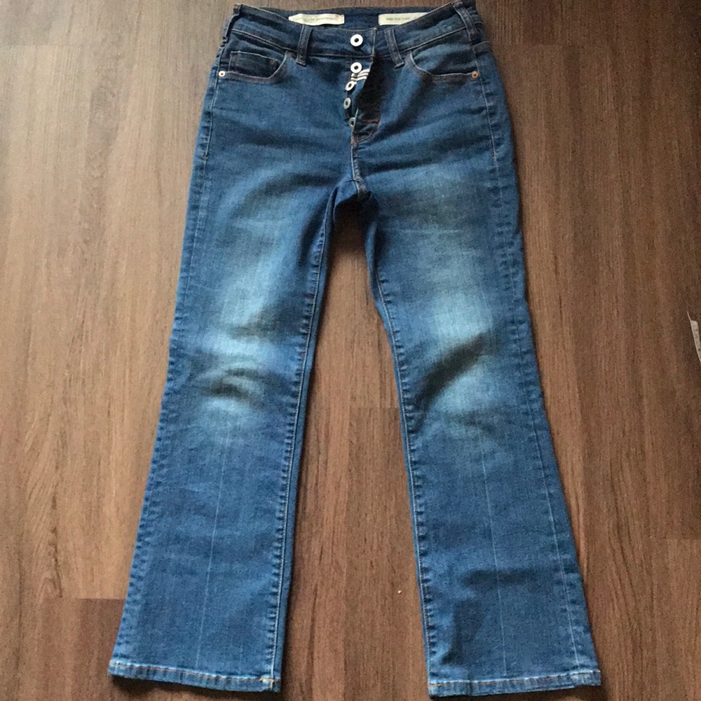 Pilcro Crop Flare High Waist Jeans